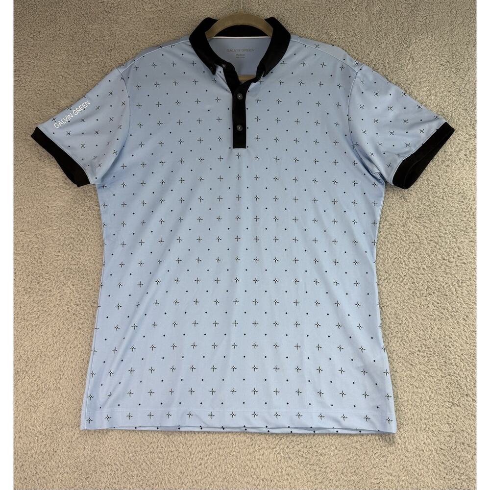 Galvin Green Mens Blue Marlow Ventil8+ Polo Shirt Size Medium